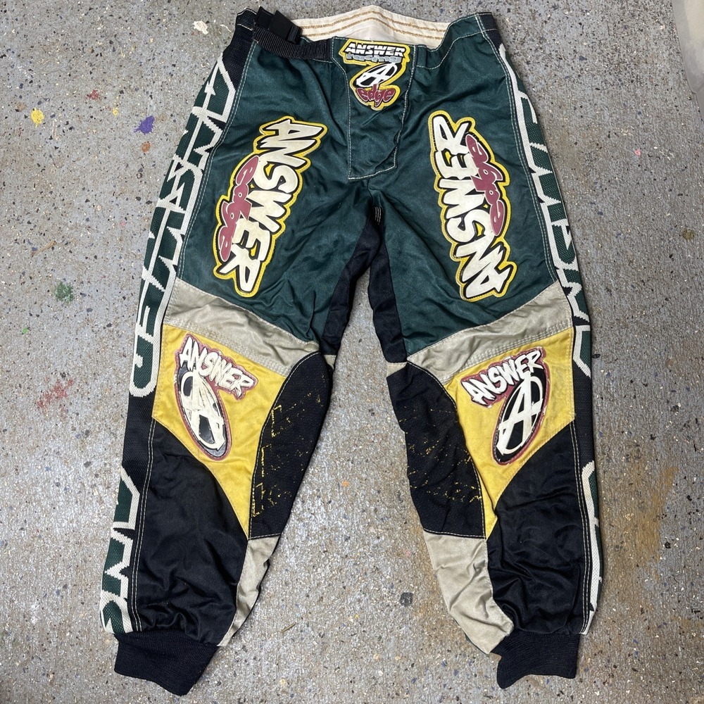 Answer EDGE Pants 24 Vintage 90s MX Motocross BMX Riding Gear Durable Waterproof